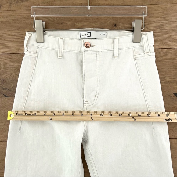 AYR Arch White Jeans Denim Pants High Waist Straight Leg Button Fly Size 25 - Picture 11 of 16
